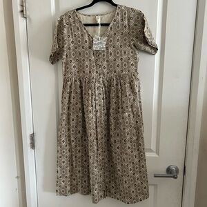 Kate Quinn Beige Floral Kids Dress